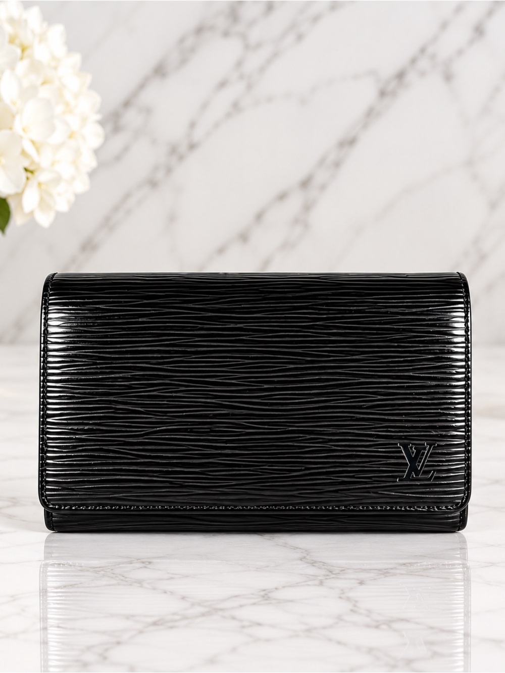 Louis Vuitton Black Epi Leather Trésor Wallet | LV Bifold Wallet | Vintage